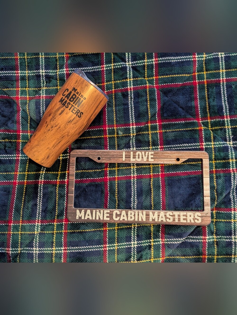 Maine Cabin Masters Frame & Travel Mug - Brown
